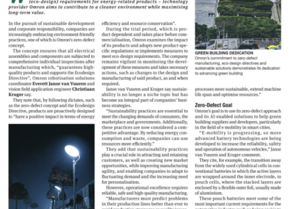 Driven Media OMRON PR Published in Engineering News